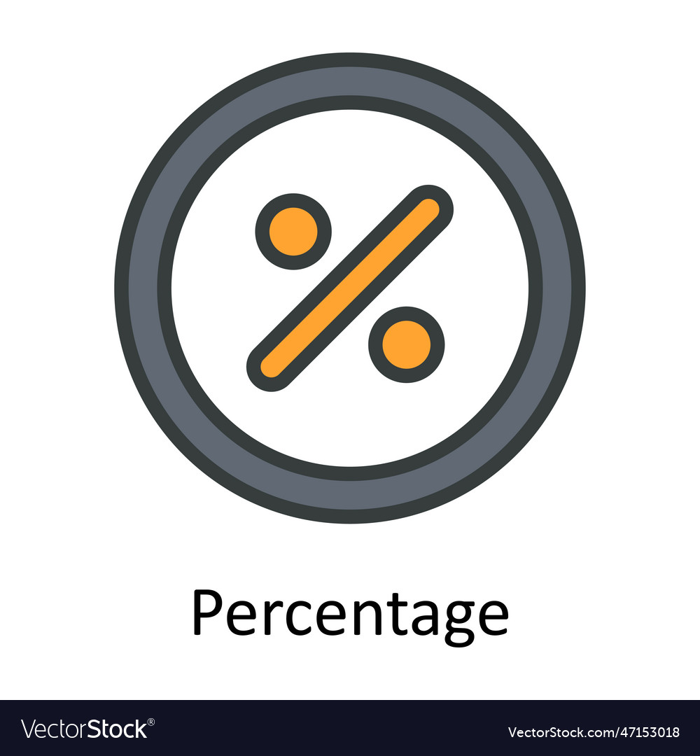 Percentage fill outline icon design illust