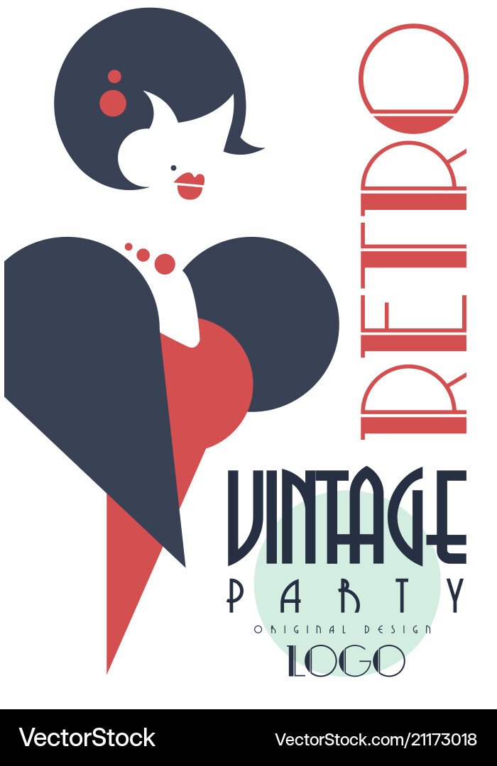 Retro Vintage Party Logo Design Element With With Vector Image