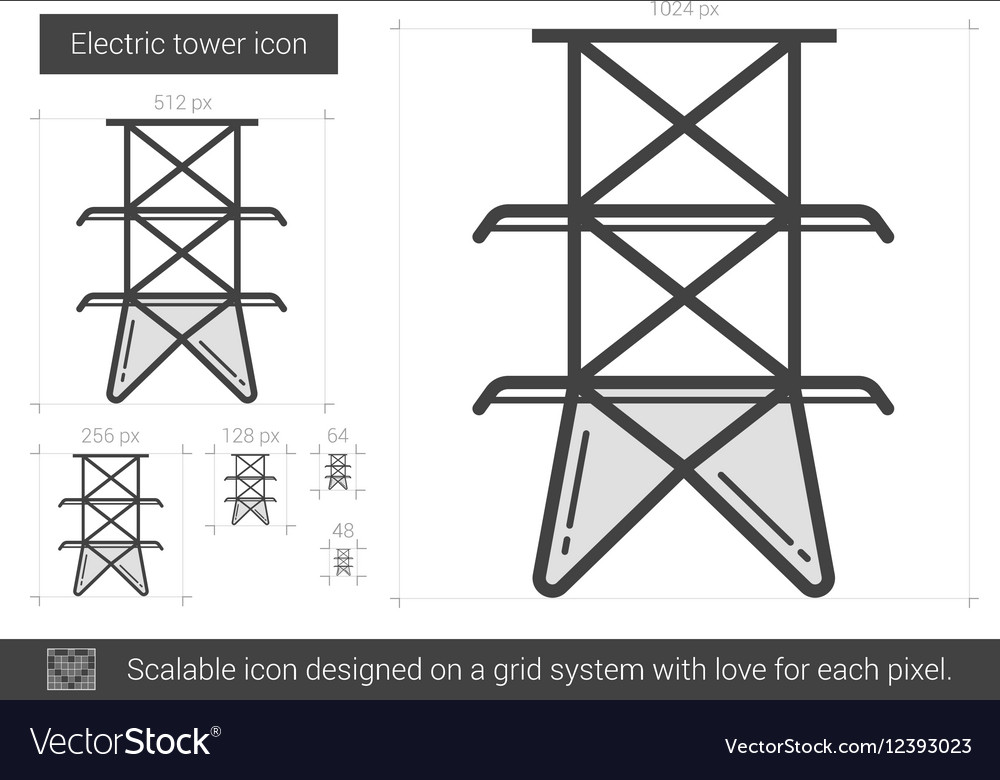 Elektrische Turm Linie Icon