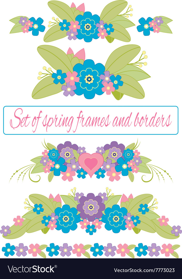 Spring frames and borders isolated