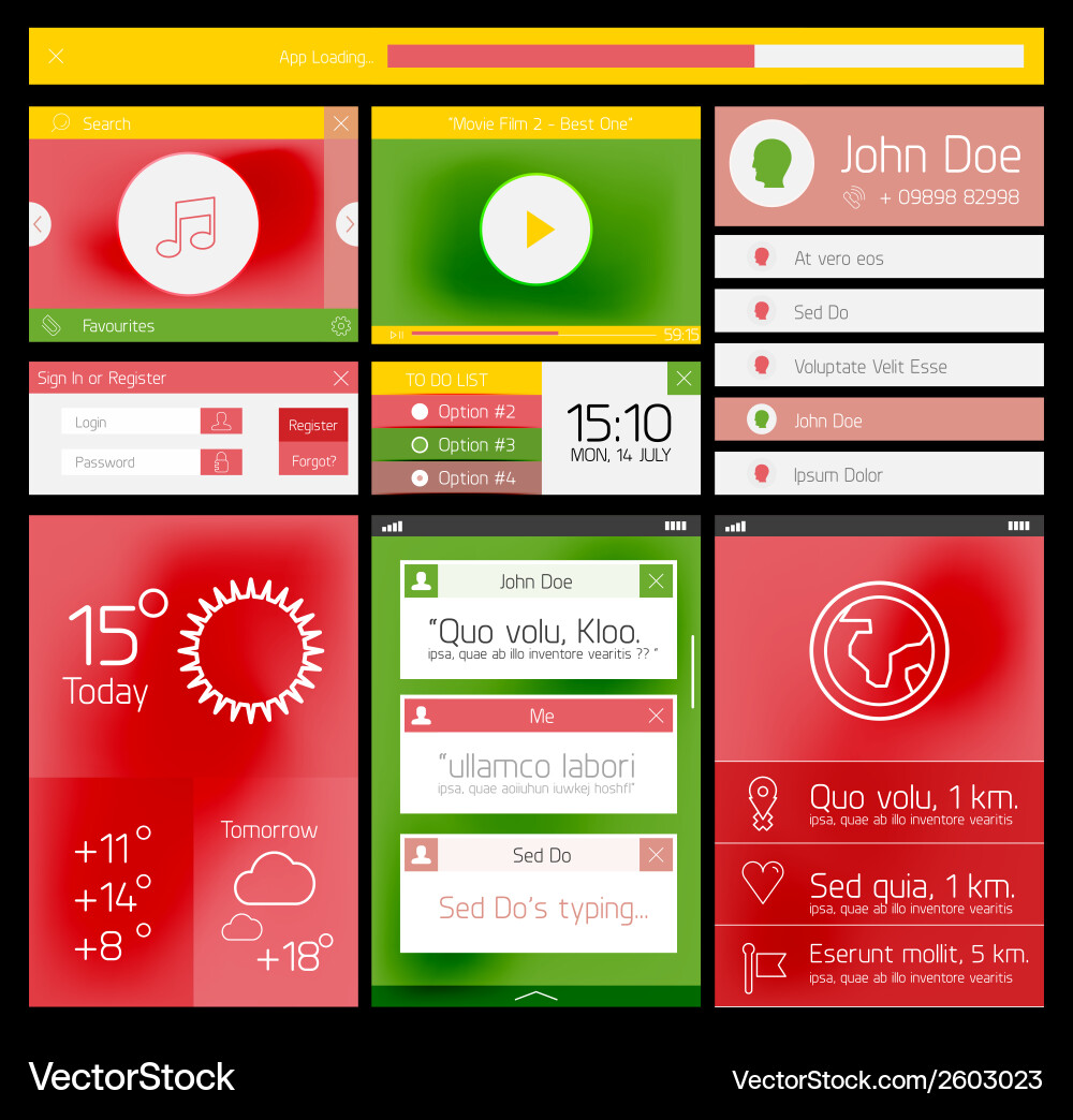 Ui flat web and mobile element Royalty Free Vector Image