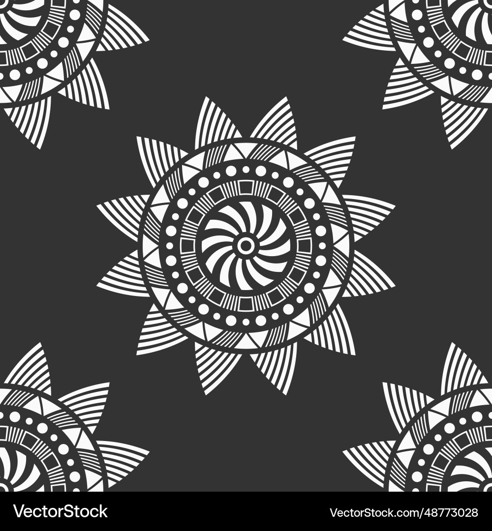 Abstract seamless pattern with round geometric Vector Image