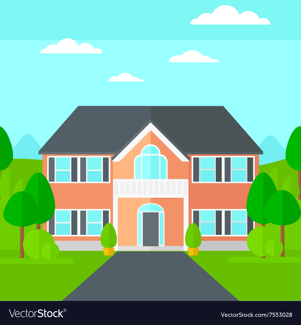 Background of house with beautiful landscape Vector Image