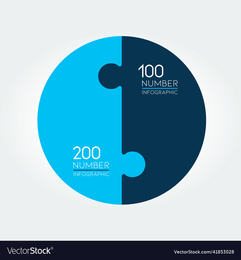 Circle round infographic puzzle two step chart