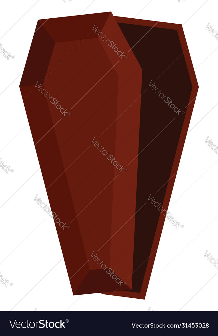 Coffin on white background