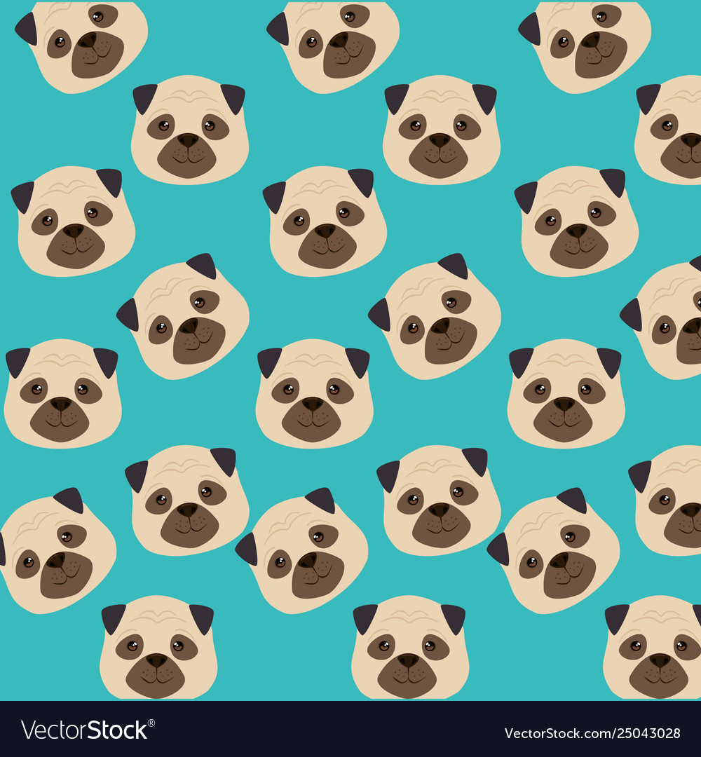 Cute dogs heads pattern characters