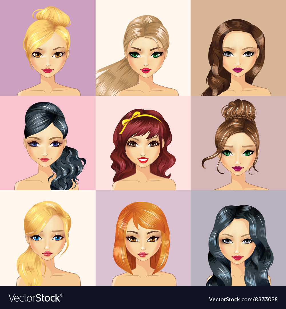 Fashion girl characters avatars Royalty Free Vector Image