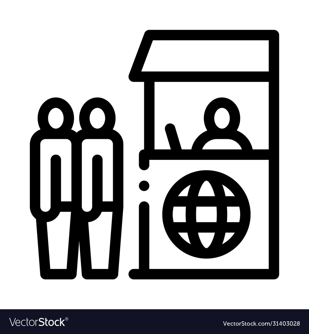 People on check control icon outline Royalty Free Vector