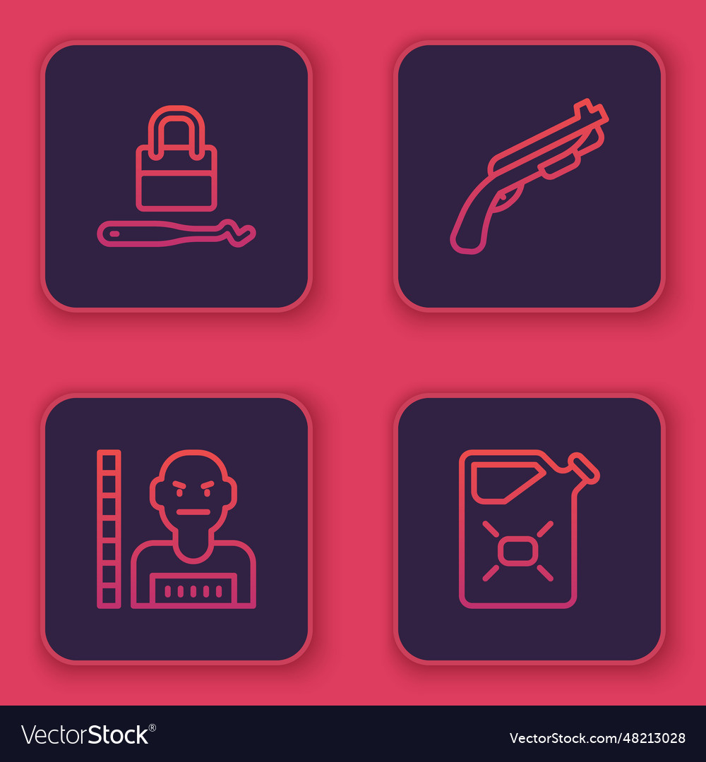 Set line lock picks for picking suspect Royalty Free Vector