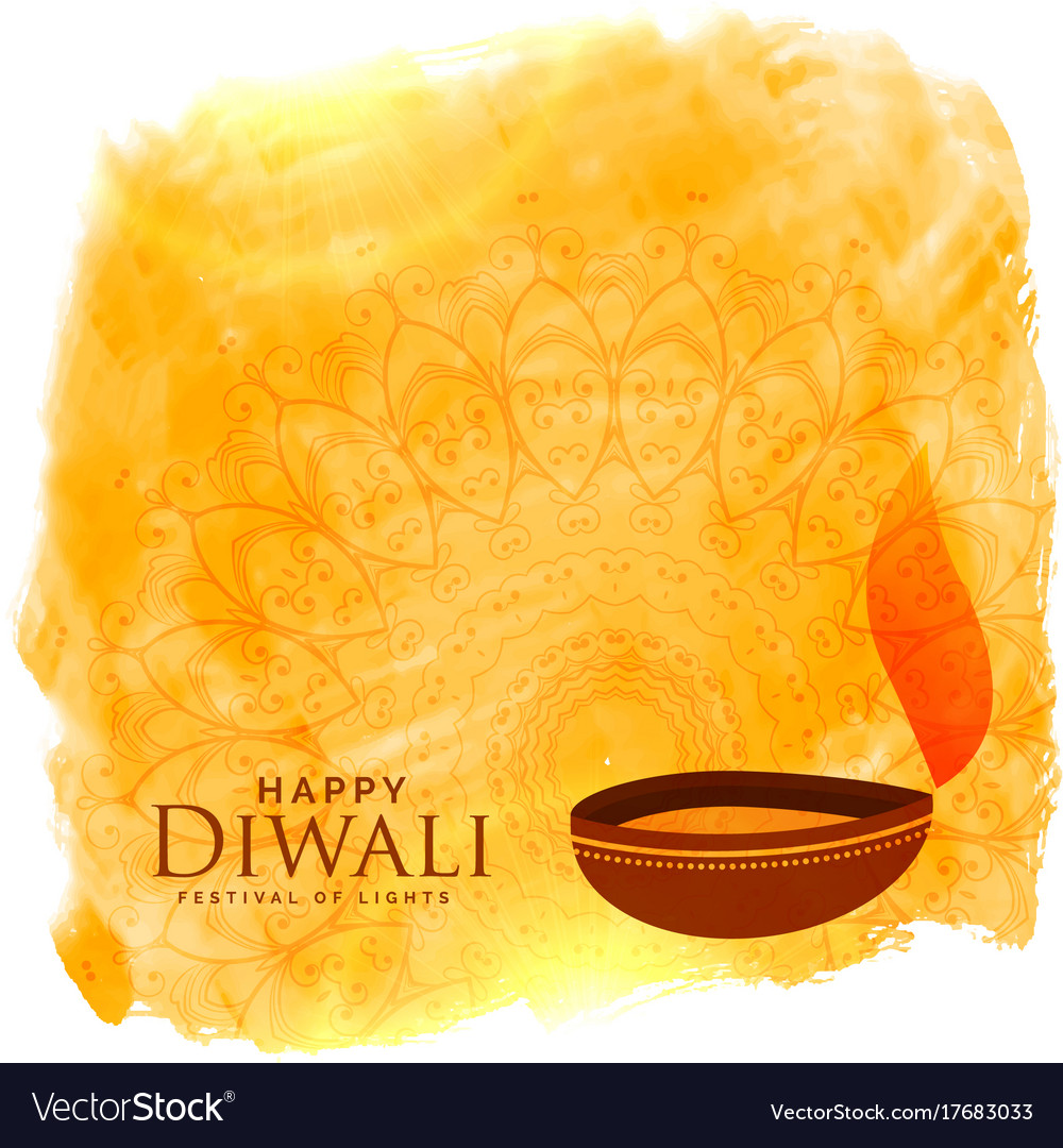 Beautiful diwali background with diya Royalty Free Vector