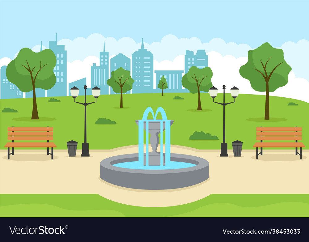 City park for people doing sport relaxing playing Vector Image