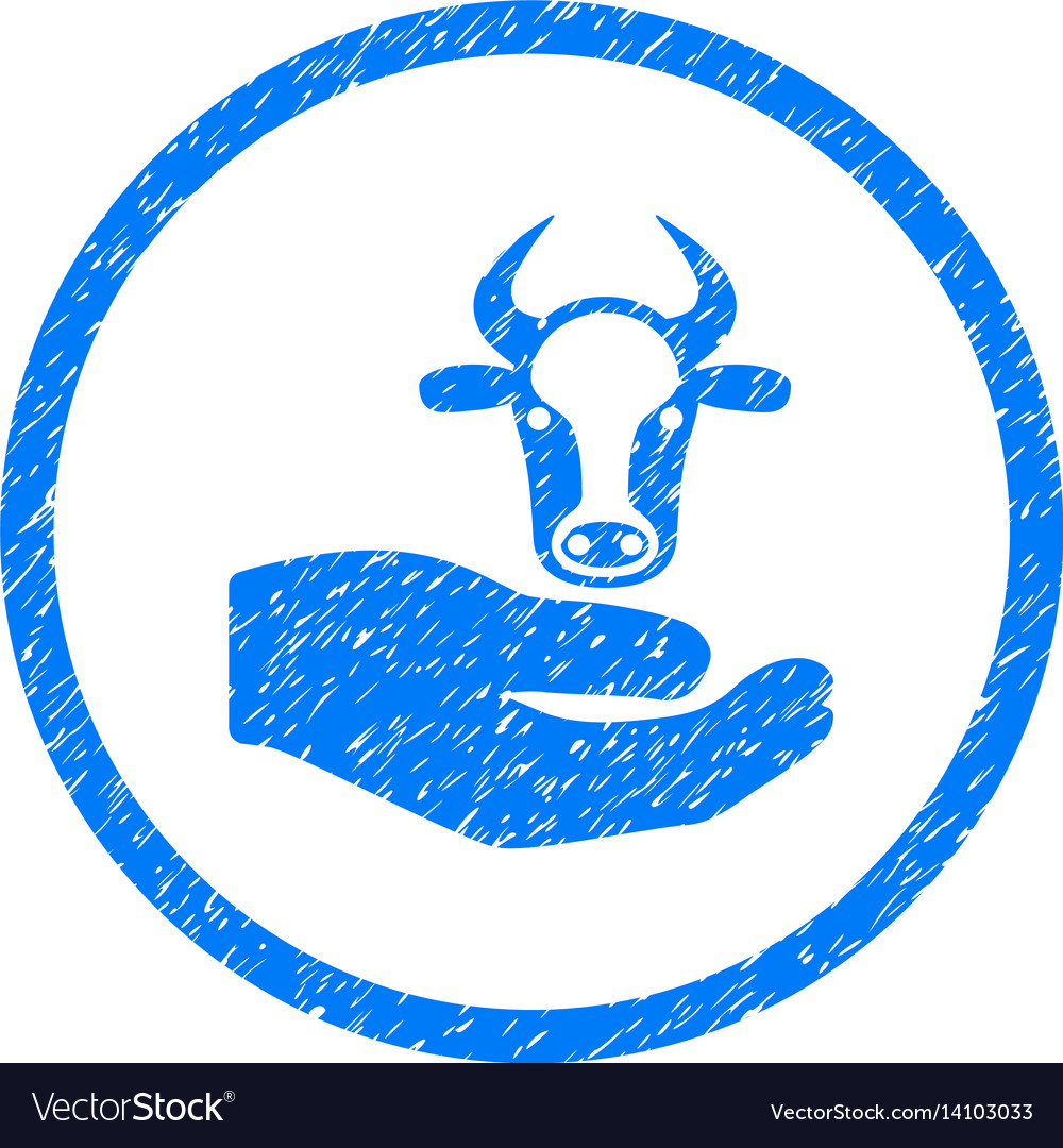 Cow care hand rounded grainy icon