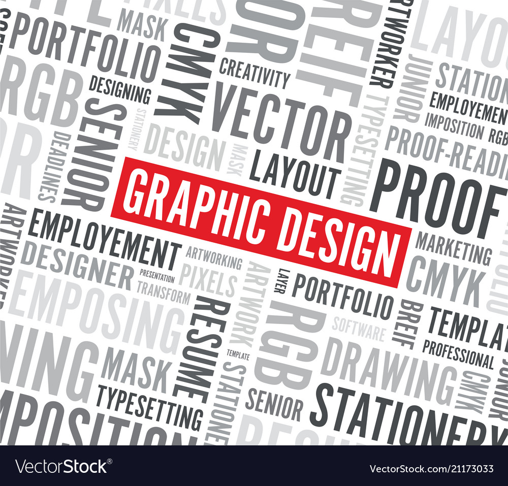 Graphic design word background Royalty Free Vector Image