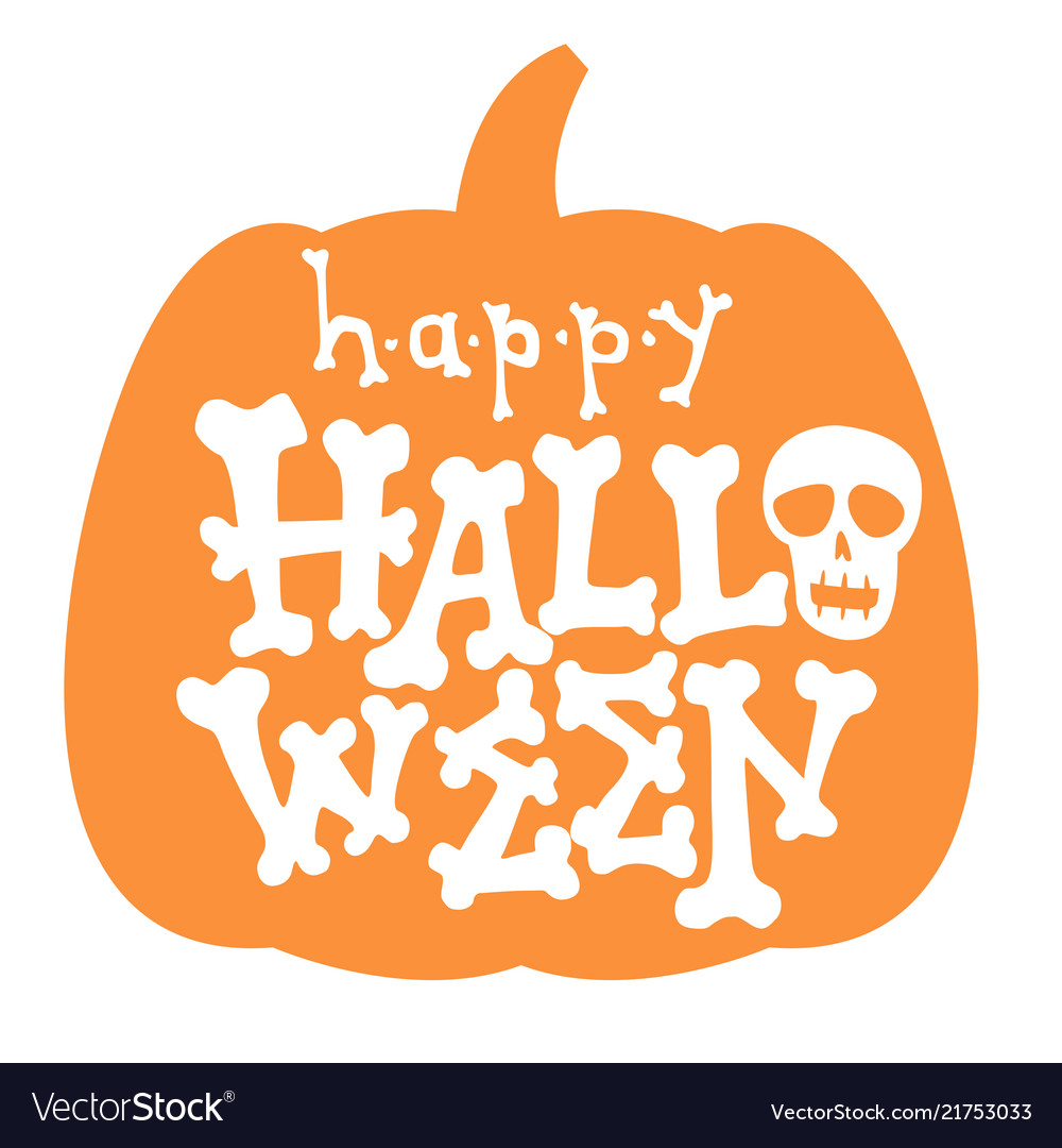 Happy halloween bone lettering card Royalty Free Vector