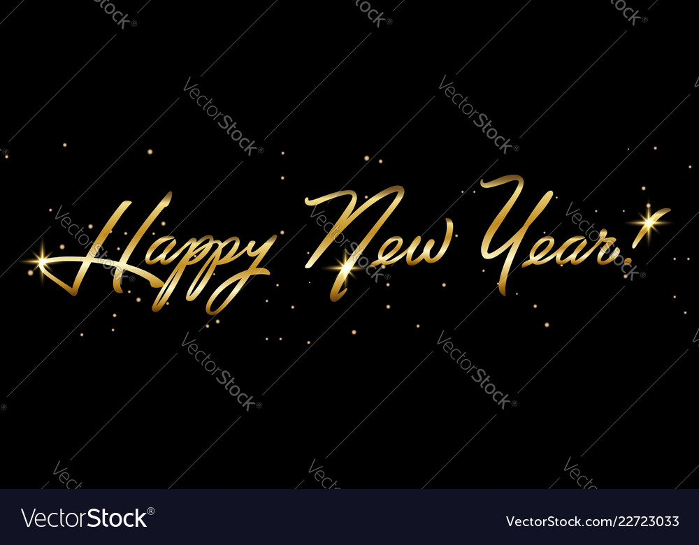 Horizontal golden sign happy new year 2019 holiday