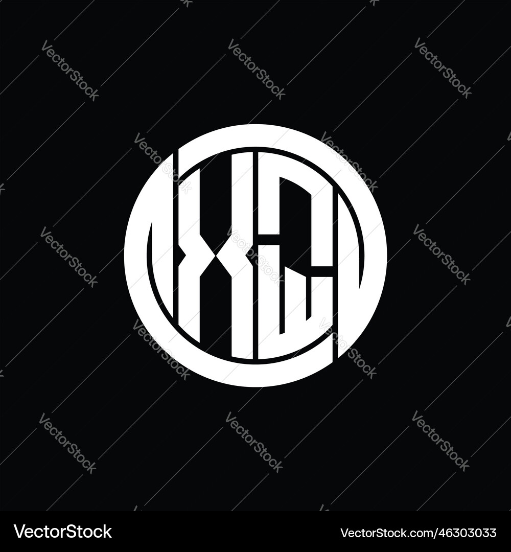 Xq logo monogram shield inside circle shape Vector Image