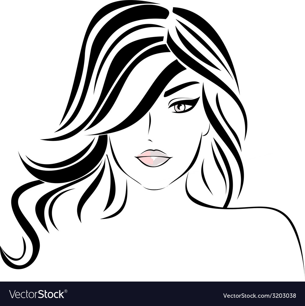 Beautiful girl with wavy hair Royalty Free Vector Image