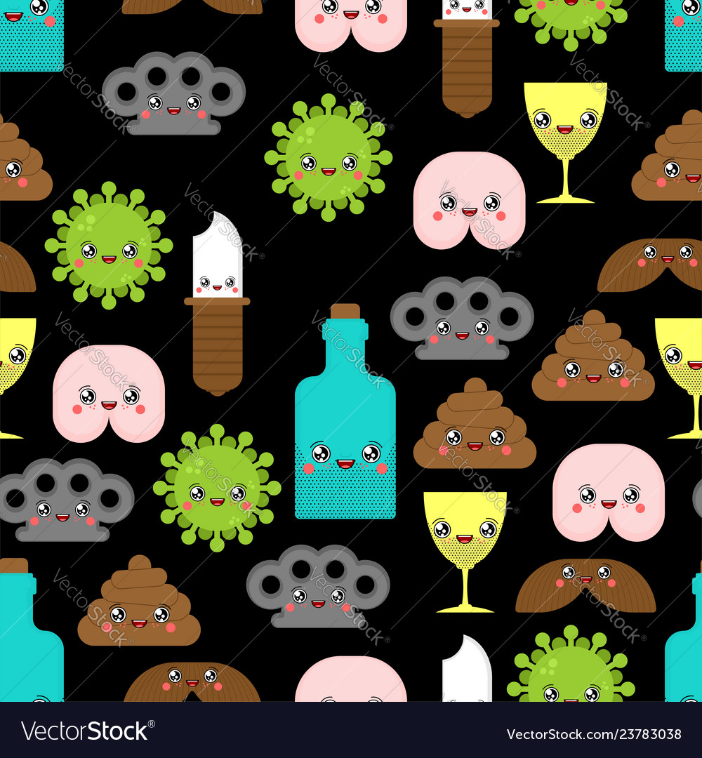 Cute bad pattern seamless bully cartoon