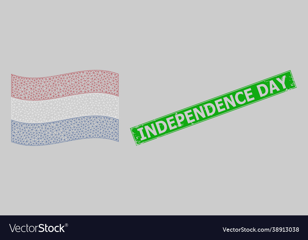 Distress independence day stamp seal and wireframe