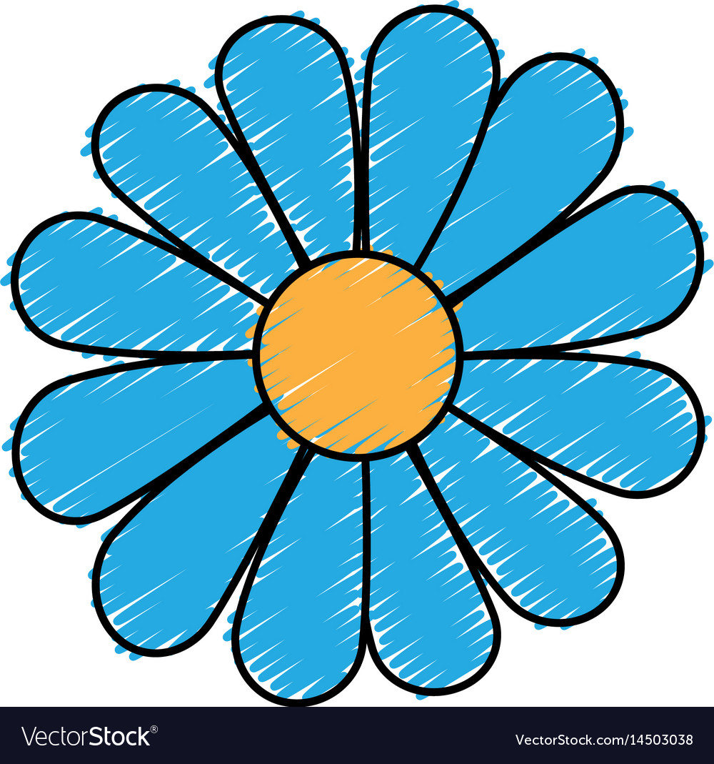 Flower blossom flat icon Royalty Free Vector Image