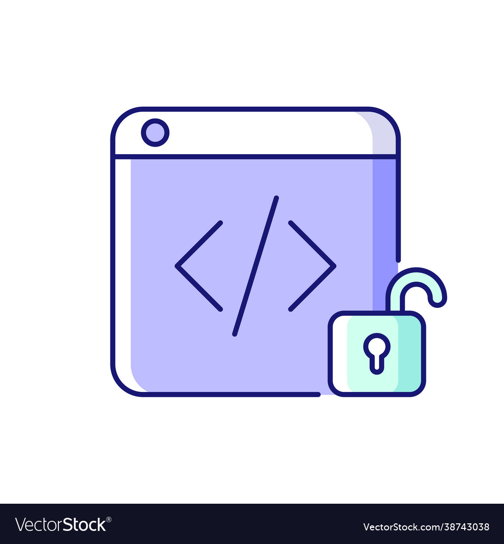 Open source code platforms rgb color icon Vector Image