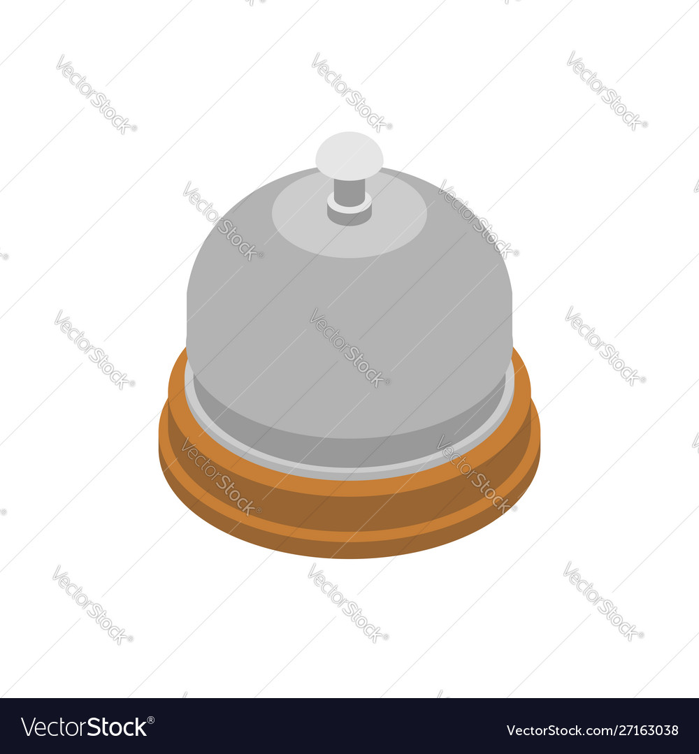 Reception bell isometrics isolated table Vector Image