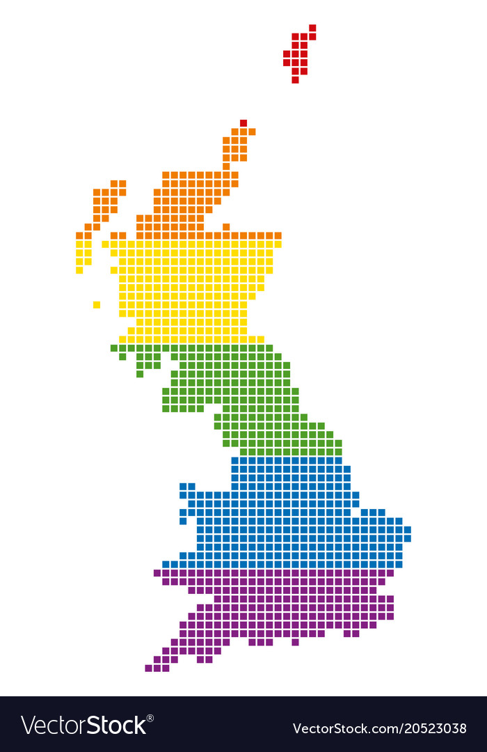 Spectrum pixel lgbt great britain - Spectrum Pixel Lgbt Great Britain Map Vector 20523038 
