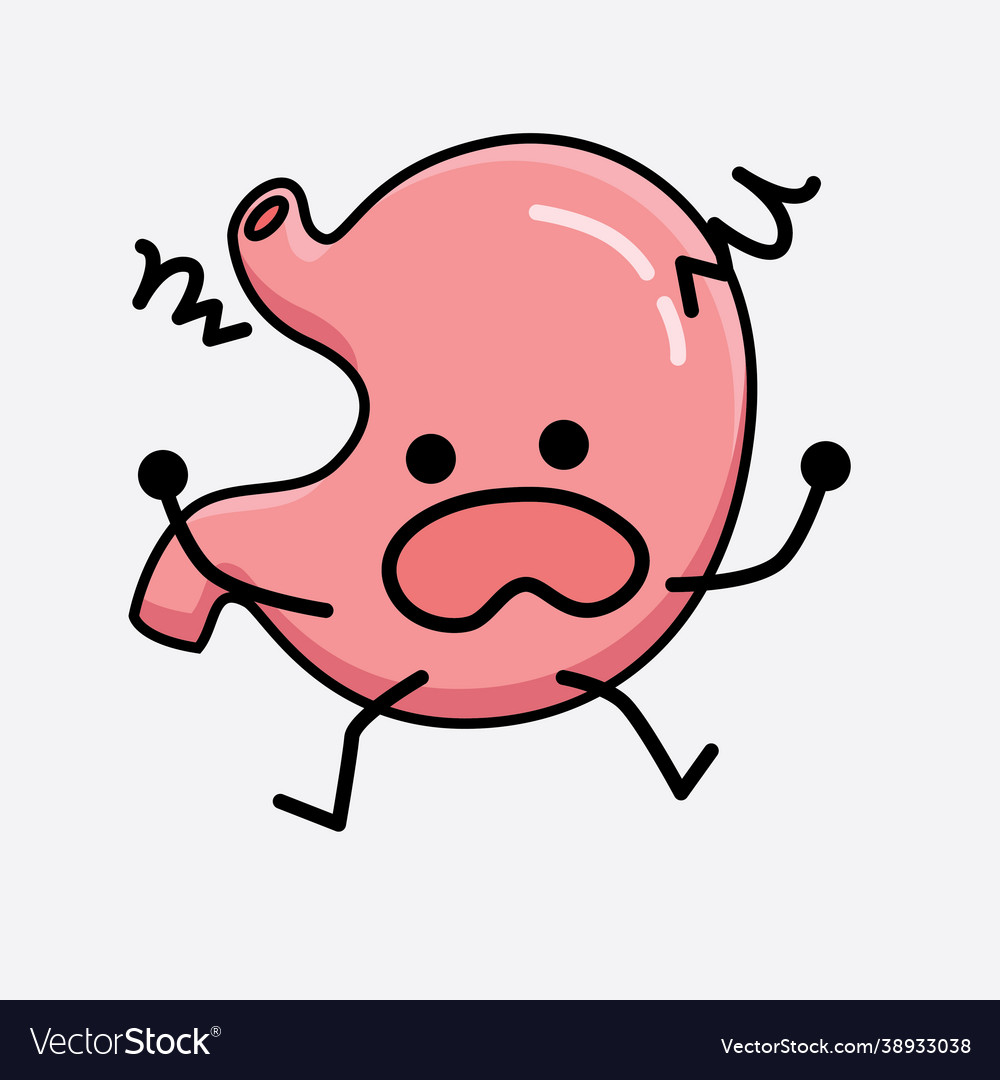 Stomach character with cute face and simple body Vector Image