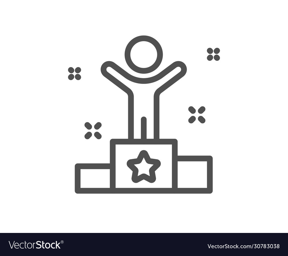 Winner podium line icon success sign Royalty Free Vector