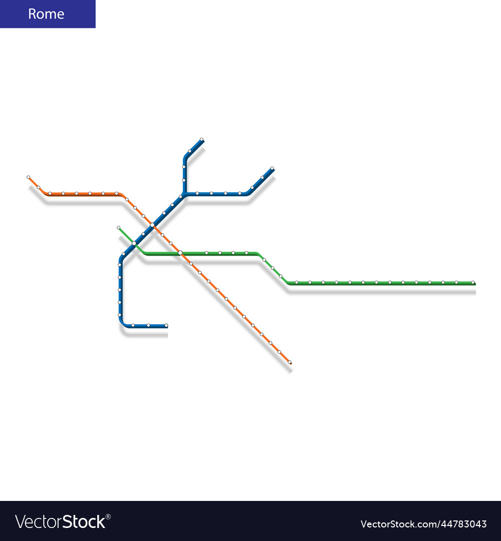 3d isometric map of the rome metro subway Vector Image