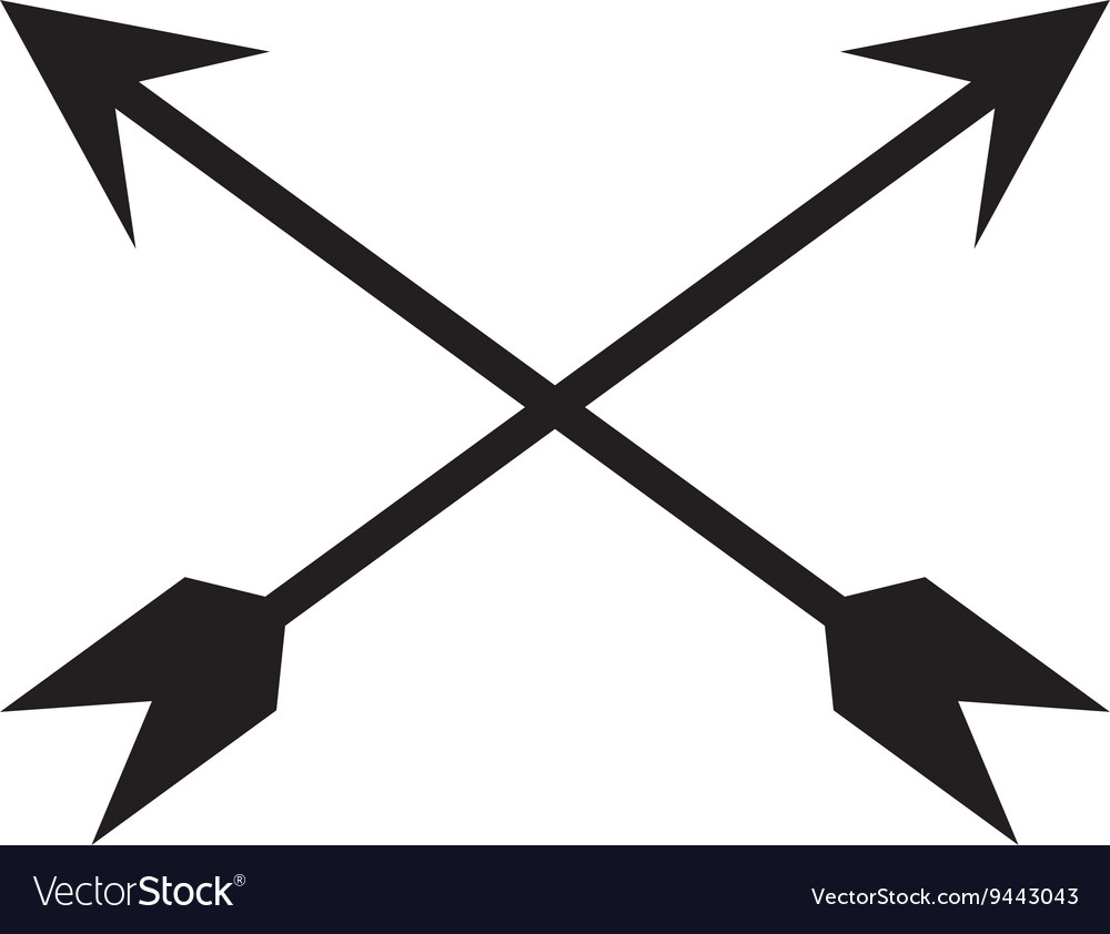 Black crossed arrows Royalty Free Vector Image