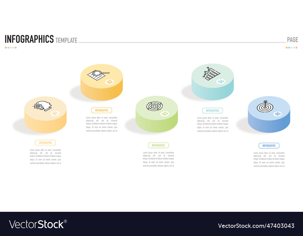 Circular isometric infographic for business