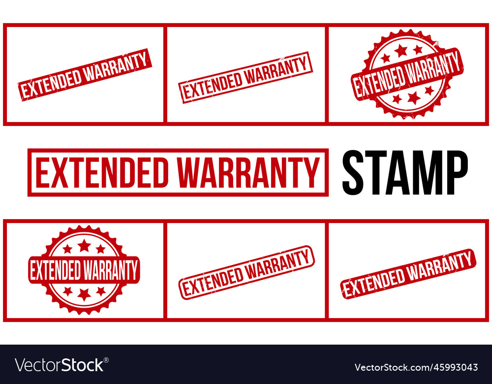 Extended warranty rubber grunge stamp set