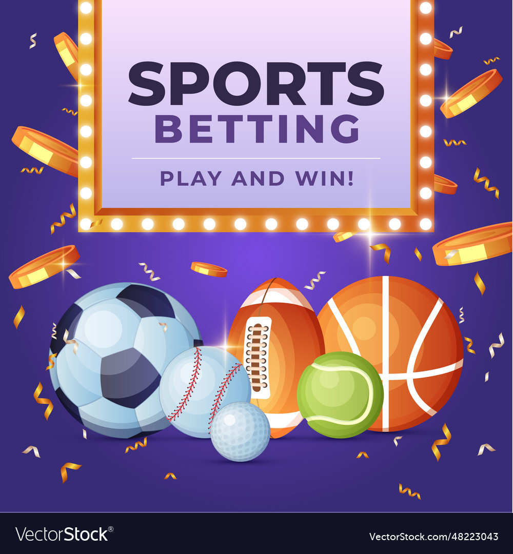 Gradient sports betting posts isolated on white Vector Image