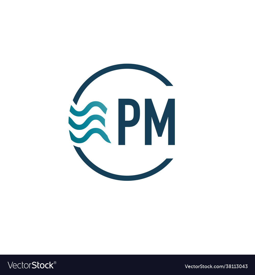 Initial letter pm water creative logo design