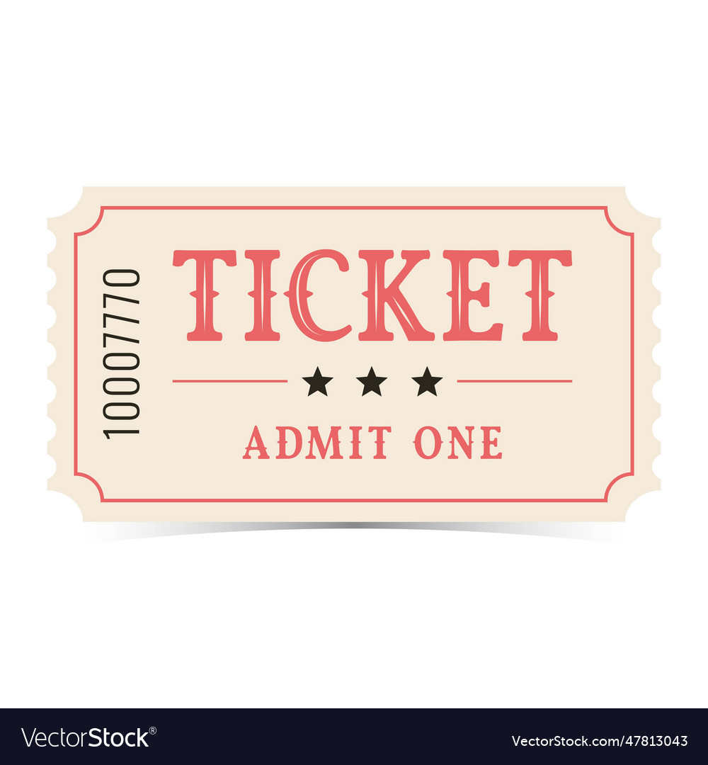 Isolated white ticket Royalty Free Vector Image