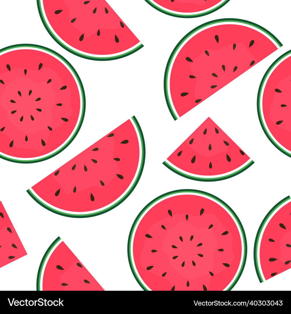Seamless pattern background with watermelon Vector Image
