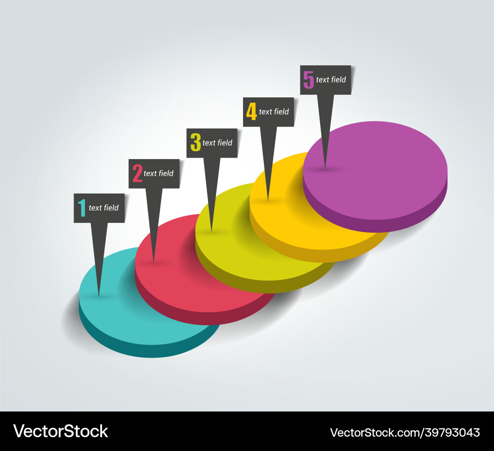 Step by template numbered chart infographic Vector Image