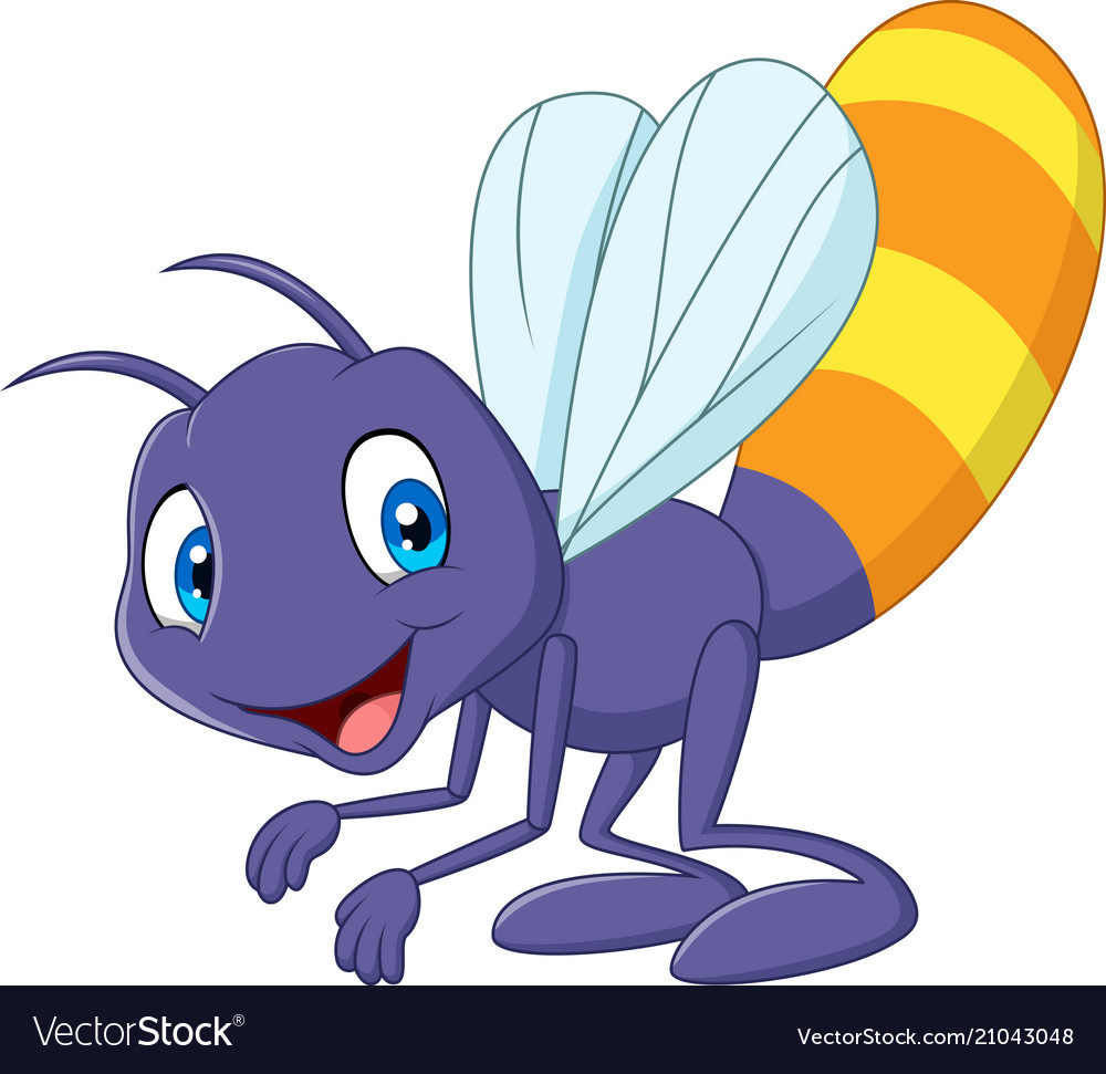 Cartoon funny firefly Royalty Free Vector Image