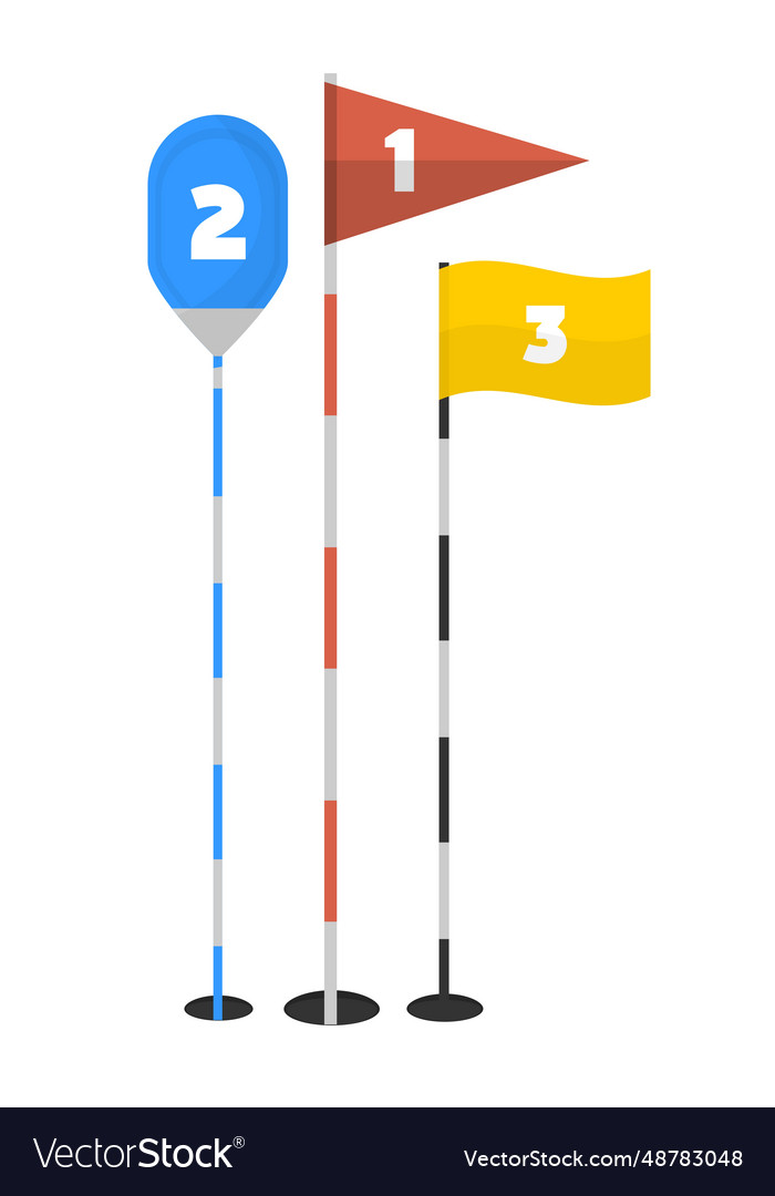 Golf flags with number of winner contest Vector Image