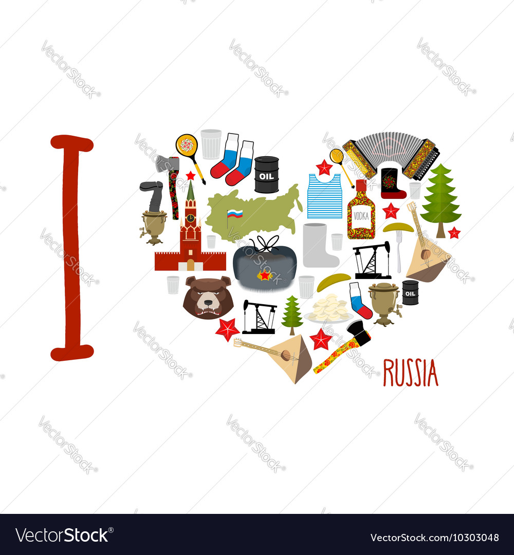 I love russia Royalty Free Vector Image - VectorStock