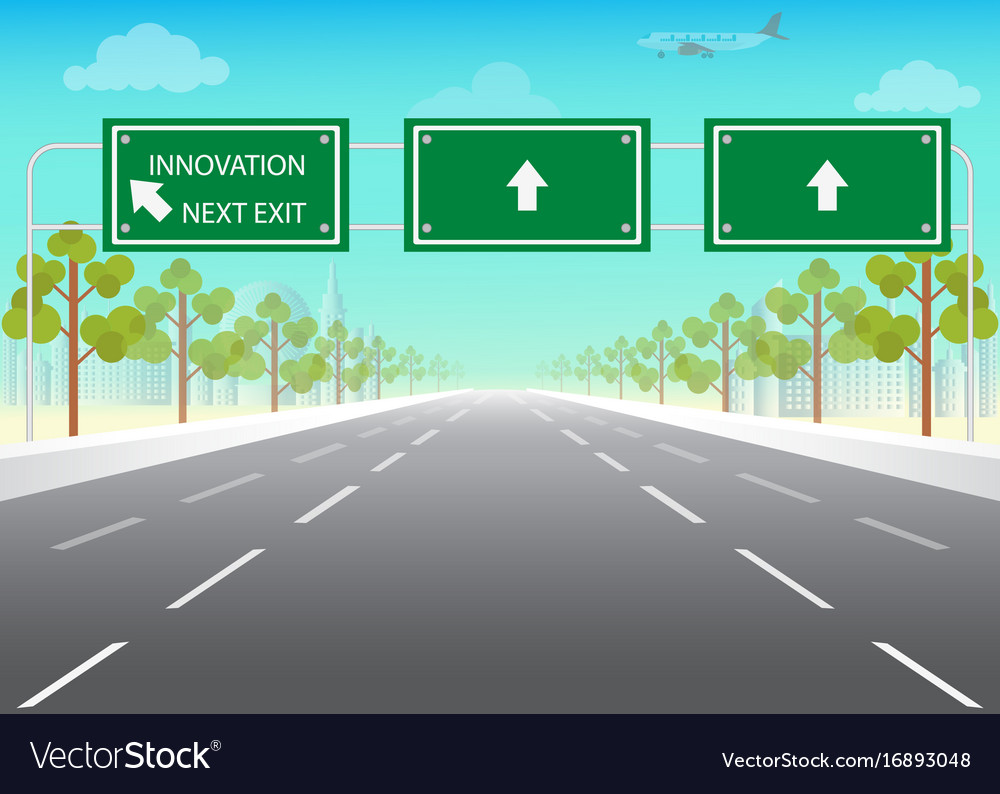 road sign with innovation