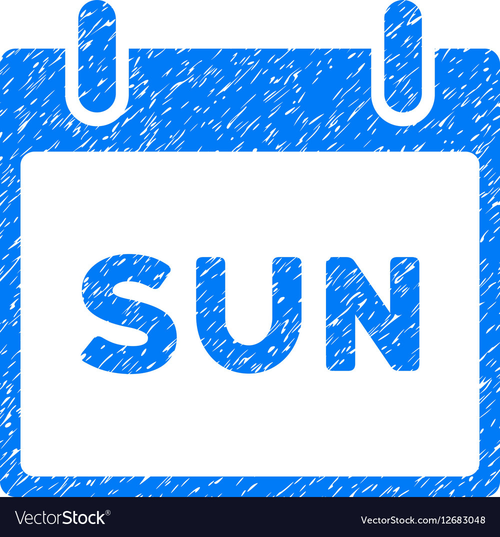 sunday calendar page grainy texture icon vector image sunday calander