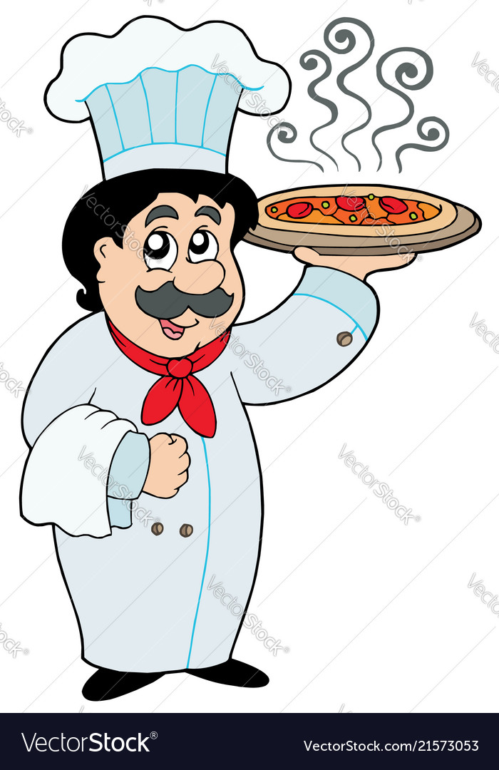 Cartoon Chef Holding Pizza Royalty Free Vector Image 5147