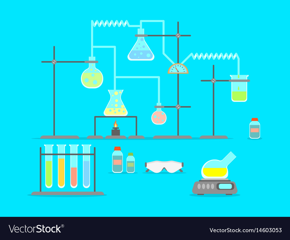 Cartoon chemical laboratory Royalty Free Vector Image