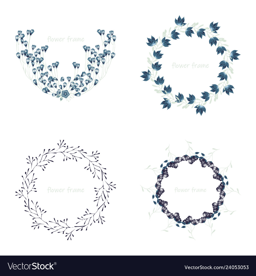 Floral elementscolorful collection Royalty Free Vector Image