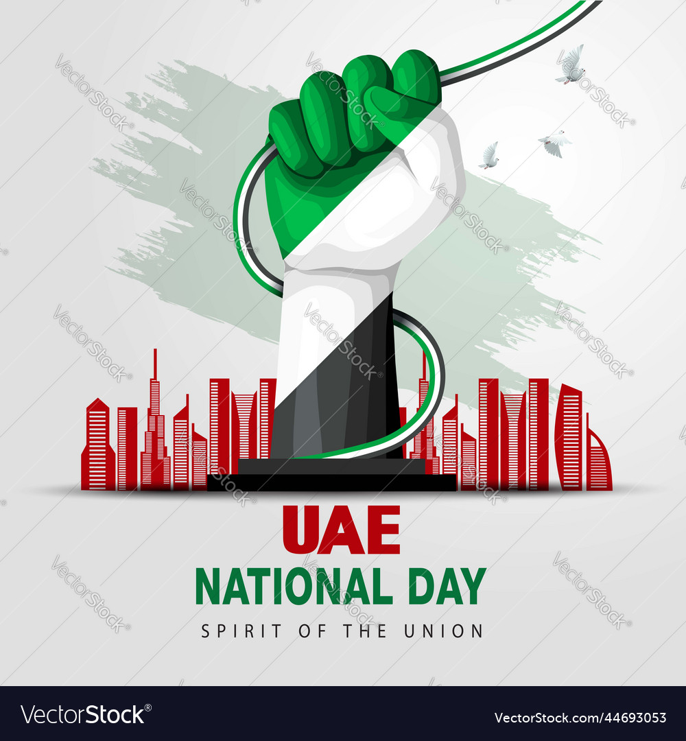 Happy national day uae2nd november background Vector Image