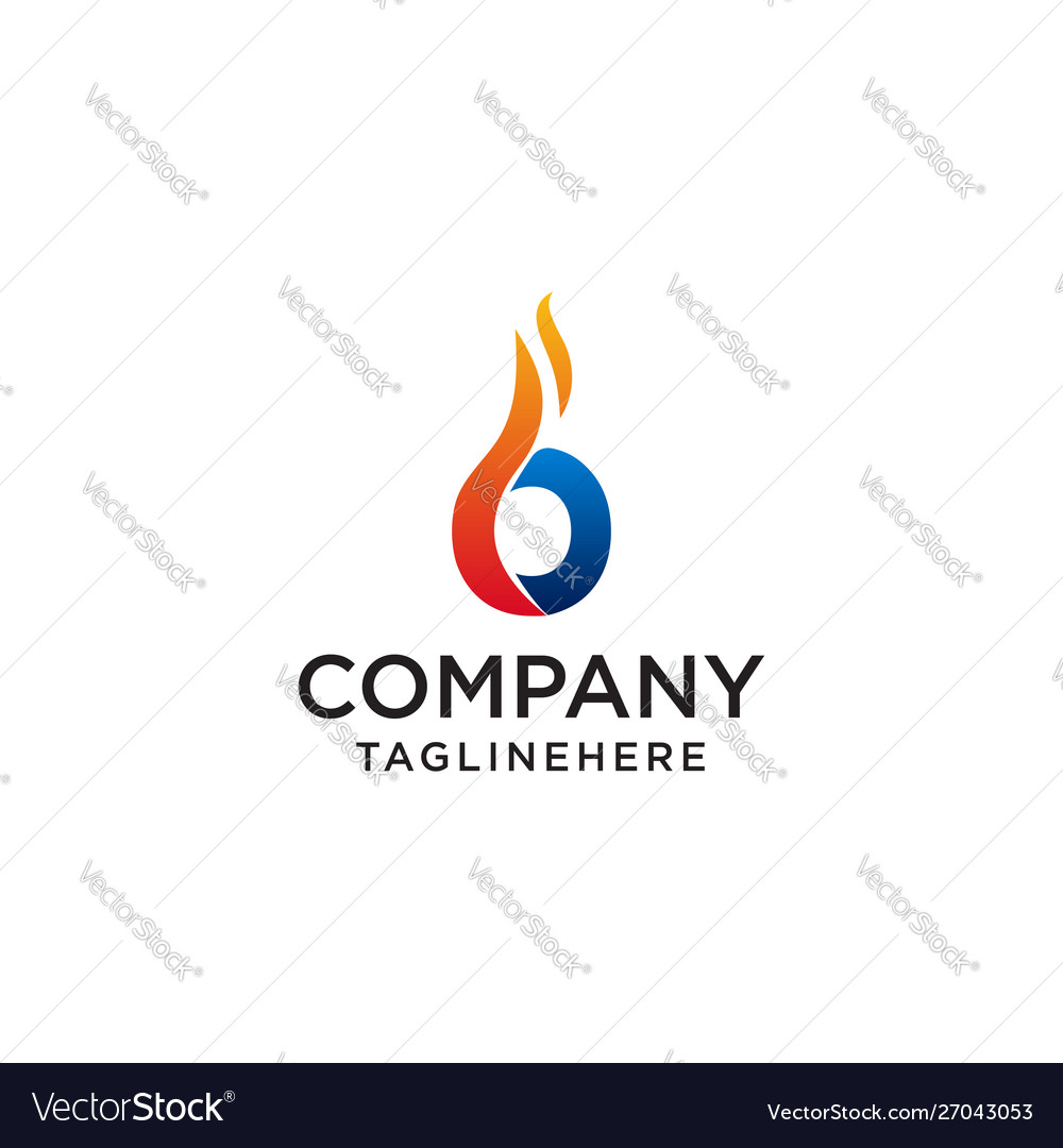 Initial letter o fire logo design fire company Vector Image