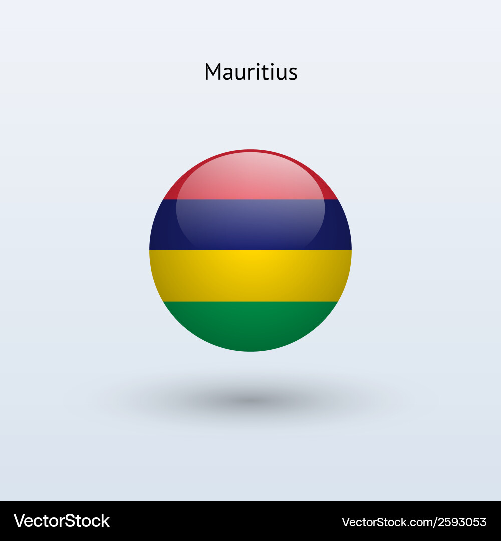 Mauritius round flag Royalty Free Vector Image