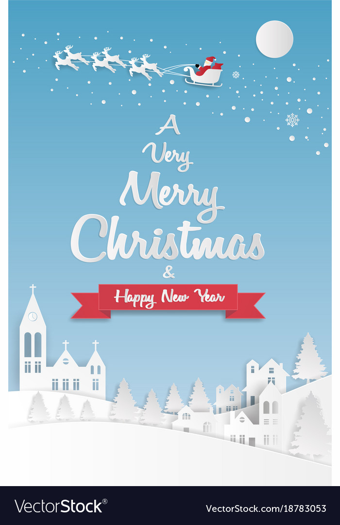 Merry christmas and happy new year greeting card